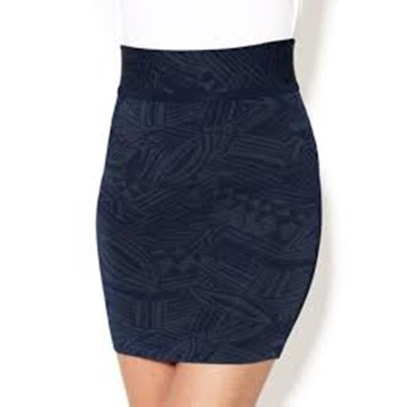 CUT 25 Patterned STRETCH Legion SKIRT Jacquard KNIT Techno MINI L $385